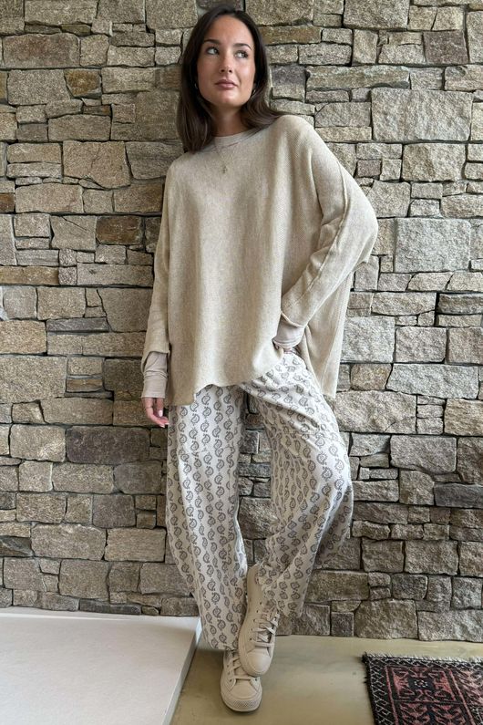 Conrad Slouch Cotton Knit Oatmeal